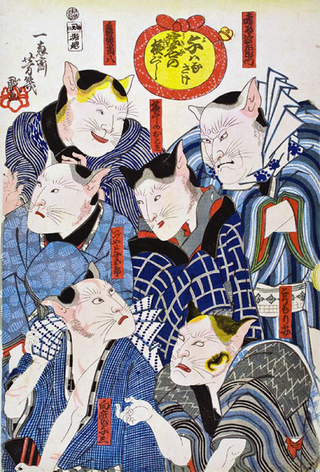 Illustration for article titled Cats Make for Wonderful Japanese Art